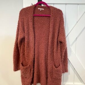 Cozy Mauve/ rosy color  Fuzzy Sweater cardigan